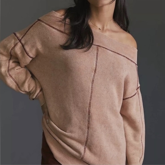 Anthropologie Pilcro Slouchy Off-The-Shoulder Sweatshirt - Size XS - Picture 1 of 11